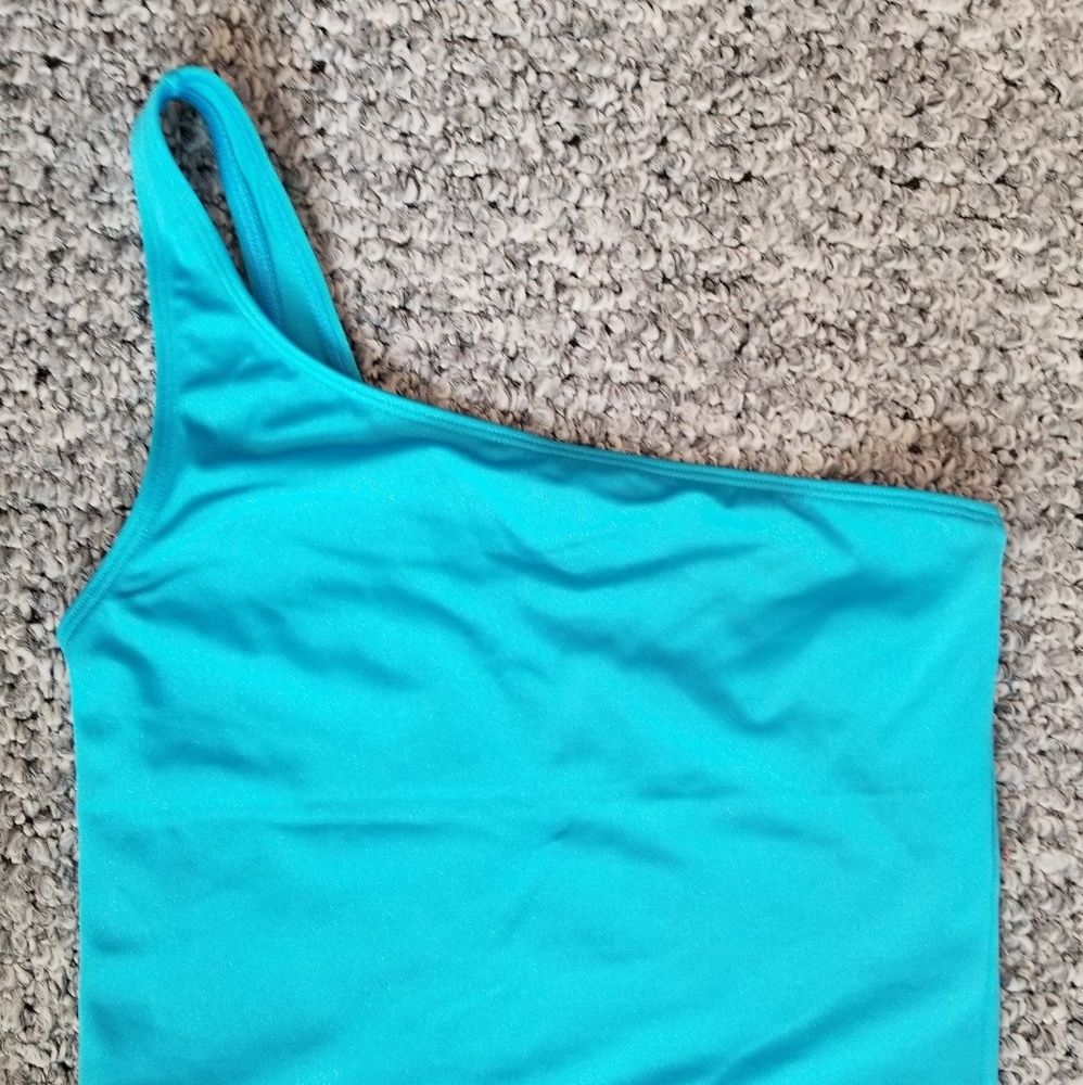 Dancer Danskin turquoise shimmer Dance crop top - Picture 4 of 5
